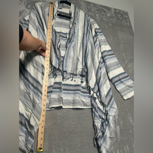 Natural Reflections Beachy Open Front Cardigan Wrap Sweater Women’s Large Fringe - Picture 6 of 7